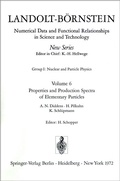Cover: Properties and Production Spectra of Elementary Particles / Eigenschaften und Erzeugungsspektren von Elementarteilchen - Springer