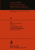 Cover: 1. Fachtagung &uuml;ber Programmiersprachen - Springer