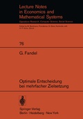 Cover: Optimale Entscheidung bei mehrfacher Zielsetzung - Springer