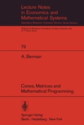 Cover: Cones, Matrices and Mathematical Programming - Springer