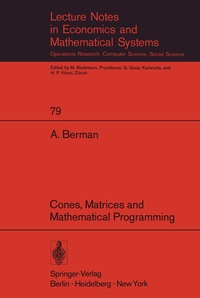 Enlarge image Cover: Cones, Matrices and Mathematical Programming - Springer