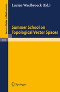 Cover: Summer School on Topological Vector Spaces - Springer