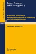 Cover: Numerische, insbesondere approximationstheoretische Behandlung von Funktionalgleichungen - Springer