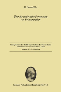 Abbildung von: Über die analytische Fortsetzung von Poincaréreihen - Springer