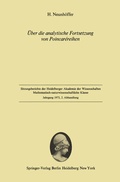 Cover: &Uuml;ber die analytische Fortsetzung von Poincar&eacute;reihen - Springer