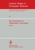 Cover: Fifth Conference on Optimization Techniques. Rome 1973 - Springer