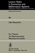 Cover: Zur Theorie von Neumannscher Wachstumsmodelle - Springer