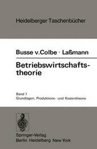 Enlarge image Cover: Betriebswirtschaftstheorie - Springer