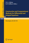 Cover: Constructive and Computational Methods for Differential and Integral Equations - Springer