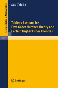 Abbildung von: Tableau Systems for First Order Number Theory and Certain Higher Order Theories - Springer