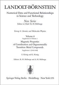 Abbildung von: Magnetic Properties of Coordination and Organometallic Transition Metal Compounds / Magnetische Eigenschaften der Koordinations- und metallorganischen Verbindungen der Übergangselemente - Springer