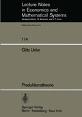 Cover: Produktionstheorie - Springer