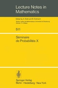 Cover: S&eacute;minaire de Probabilit&eacute;s X - Springer