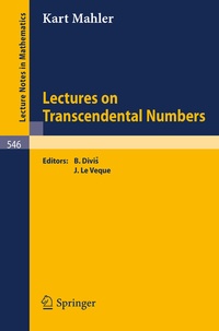 Abbildung von: Lectures on Transcendental Numbers - Springer