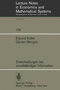 Cover: Entscheidungen bei unvollst&auml;ndiger Information - Springer