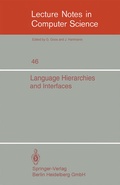 Cover: Language Hierarchies and Interfaces - Springer