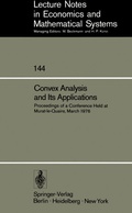 Cover: Convex Analysis and Its Applications - Springer