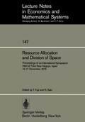 Cover: Resource Allocation and Division of Space - Springer