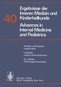 Cover: Ergebnisse Der Inneren Medizin Und Kinderheilkunde / Advances in Internal Medicine and Pediatrics - Springer