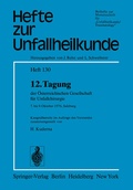 Cover: 12. Tagung der &Ouml;sterreichischen Gesellschaft f&uuml;r Unfallchirurgie - Springer