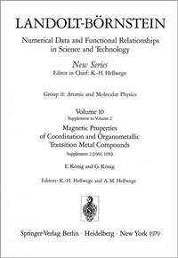 Abbildung von: Magnetic Properties of Coordination and Organometallic Transition Metal Compounds / Magnetische Eigenschaften der Koordinations- und metallorganischen Verbindungen der Übergangselemente - Springer