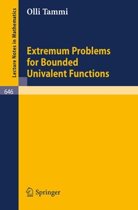 Abbildung von: Extremum Problems for Bounded Univalent Functions - Springer