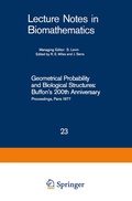 Cover: Geometrical Probability and Biological Structures: Buffon's 200th Anniversary - Springer