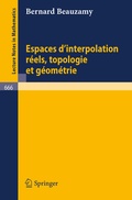 Cover: Espaces d'interpolation reels, topologie et geometrie - Springer