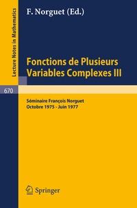 Abbildung von: Fonctions de Plusieurs Variables Complexes III - Springer