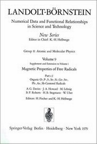 Abbildung von: Organic, O-, P-, S-, Se-, Si-, Ge-, Sn-, Pb-, As-, Sb-Centered Radicals / Organische Radikale mit O, P, S, Se, Si, Ge, Sn, Pb, As, Sb als Zentralatom - Springer