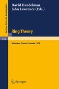 Cover: Ring Theory, Waterloo 1978 - Springer
