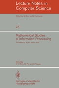 Cover: Mathematical Studies of Information Processing - Springer