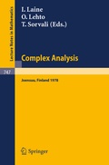 Cover: Complex Analysis. Joensuu 1978 - Springer