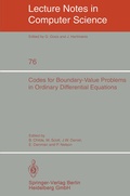 Cover: Codes for Boundary-Value Problems in Ordinary Differential Equations - Springer