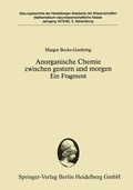 Cover: Anorganische Chemie zwischen gestern und morgen Ein Fragment - Springer
