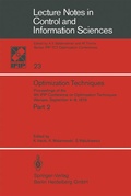 Cover: Optimization Techniques - Springer