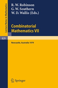 Enlarge image Cover: Combinatorial Mathematics VII - Springer