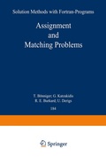 Cover: Assignment and Matching Problems: Solution Methods with FORTRAN-Programs - Springer