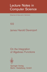 Enlarge image Cover: On the Integration of Algebraic Functions - Springer