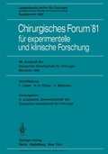 Cover: Chirurgisches Forum '81 f&uuml;r experimentelle und klinische Forschung - Springer