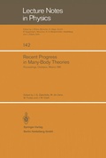 Cover: Recent Progress in Many-Body Theories - Springer