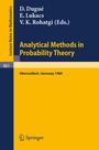 Cover: Analytical Methods in Probability Theory - Springer
