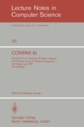 Cover: CONPAR 81 - Springer