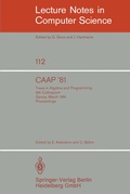 Cover: CAAP '81 - Springer