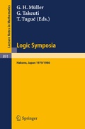 Cover: Logic Symposia, Hakone, 1979, 1980 - Springer