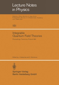 Enlarge image Cover: Integrable Quantum Field Theories - Springer