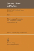 Cover: Macroscopic Properties of Disordered Media - Springer
