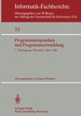 Cover: Programmiersprachen und Programmentwicklung - Springer