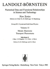 Abbildung von: Electrical Resistivity, Thermoelectrical Power and Optical Properties - Springer