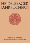 Cover: Heidelberger Jahrb&uuml;cher - Springer